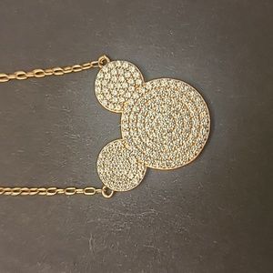 Rose Gold & Cubic Zirconia Mickey Mouse Necklace